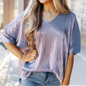 Rose gold and teal oversized blouse